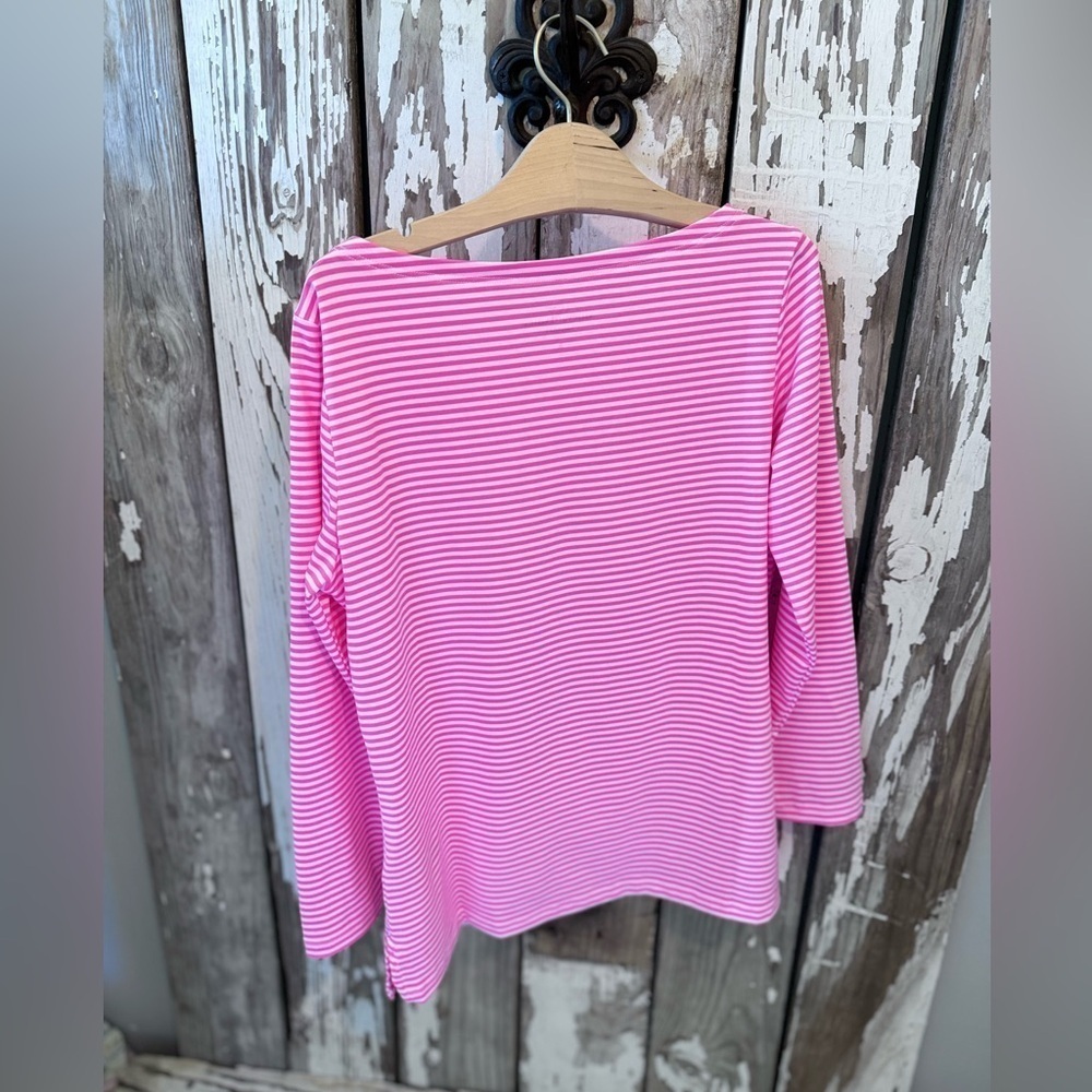 Vineyard Vine Striped Sankaty Boatneck top NWT Malibu Pink size small - Picture 9 of 9